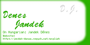 denes jandek business card