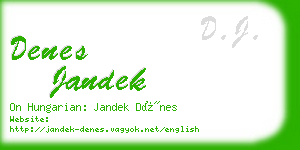 denes jandek business card